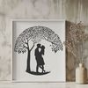 Love Tree Illustration Free Download An illustration of a tree with intertwined branches, symbolizing love and union.