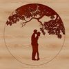 Interconnected Tree Branches SVG Design A stylized illustration of a tree with two intertwined branches forming a heart shape, symbolizing love and unity.