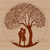 Heart Shaped Trees Illustration A stylized illustration of intertwined tree branches forming a heart shape, often used as a symbol of love and affection.