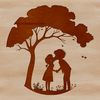 Embracing Couple Tree Art A stylized illustration of a tree with embracing figures, suitable for weddings or Valentine's Day celebrations.