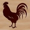 Vibrant Rooster Silhouette Vector Illustration of a farm animal, a rooster standing on a farm yard background.