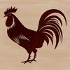 Country Chicken Silhouette A realistic illustration of a farm animal, specifically a rooster, depicted in vector format.