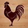 Cute Cockerel SVG Image A detailed illustration of a farm animal, specifically a rooster.