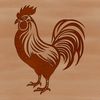 Cockerel Vector Graphic A vector graphic design featuring a single cockerel with detailed plumage and feathers.