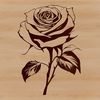 Beautiful Stylized Rose Clip Art A stylized illustration of a single rose flower with curved petals.