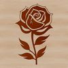 A stylized illustration of a rose flower with intricate details, suitable for vector design and cutting machine crafts.