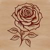Botanical Rose Illustration A detailed illustration of a rose flower, suitable for digital art and design projects.