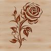 Realistic Rose Drawing Detailed illustration of a single rose flower with realistic petals and center.