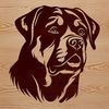 Vector art depiction of a Rottweiler dog.