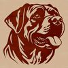 Rottweiler Dog Head Graphic A vector illustration of a Rottweiler dog's head, suitable for various design applications.