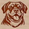 Rottweiler Dog Head Graphic Design Element A high-quality vector image of a Rottweiler dog's head, suitable for various design purposes.