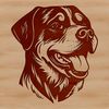 Free Rottweiler Clipart for Personal Use An illustration of a Rottweiler's head, depicted in a vector design style.