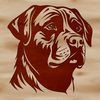 Rottweiler Face Illustration A graphic representation of a Rottweiler's facial features in vector format.