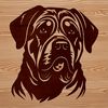 Beautiful Rottweiler Head Design A detailed illustration of a Rottweiler's head, created in vector format for various applications.