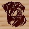Vector Rottweiler Portrait An intricate vector design featuring the face and features of a Rottweiler dog breed.