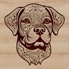 Ornate Rottweiler Head Illustration A stylized illustration of a Rottweiler dog's head, suitable for vector graphic design.