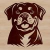 Rottweiler Portrait from Every Angle A high-quality digital illustration of a Rottweiler's head from multiple angles.