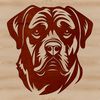 Canine Portrait Vector Art An illustrative vector image of a close-up Rottweiler head with distinctive markings.