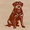 Lovable Rottweiler Illustration A high-quality vector illustration of a seated Rottweiler dog breed in a neutral background.