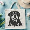 Detailed Dog Head Graphic Art A graphic illustration of a Rottweiler's head with detailed features.