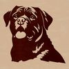 A customizable digital representation of a Rottweiler dog in SVG format for various design applications.