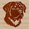 Vector Dog Portrait Artwork A detailed illustration of a Rottweiler's head, suitable for various design purposes.