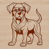 Rottweiler Vector Illustration A standing Rottweiler breed dog in vector format.
