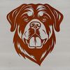 Majestic Rottweiler Illustration A vector image of a Rottweiler featuring its distinctive markings and facial structure.