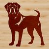 Colorful Rottweiler Portrait Vector illustration of a standing Rottweiler dog breed in various colors.