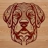 A high-resolution vector illustration of a Rottweiler's head, suitable for graphic design and digital art projects.