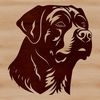 Beautiful Rottweiler Clipart Design A close-up illustration of a Rottweiler's head, suitable for vector graphics design.