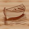 Row Boat Illustration A detailed illustration of a row boat with flat vector design.
