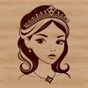 Illustrated princess silhouette in vector format, suitable for cutting machine designs.