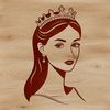 A female character in royal attire, suitable for various creative projects and designs.