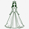 Free Princess Clipart for Digital Projects Illustrated female character in a royal gown, suitable for digital designs and crafts.
