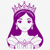 A young female princess in medieval attire, designed as vector art for use in various design projects.