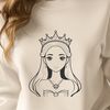 A vector graphic design of a princess character suitable for various creative projects.