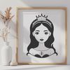 Detailed Princess Character Vector Art An SVG vector graphic image of a princess character with detailed features and dress.