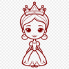 Free Female Clipart Design A young female princess illustration in vector format, suitable for various design applications.