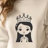 Beautiful SVG Female Character Design An illustration of a female princess in a royal gown, suitable for digital design projects.