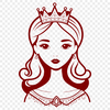 A princess illustration created in vector format, suitable for cutting machines or laser cutters.