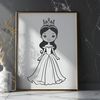 Young princess figure designed as a reusable clip art element.