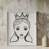 Stunning Vector Portrait of a Princess Female character illustration with royal attire, suitable for vector design and digital cutting.