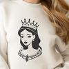 A young female character in royal attire, suitable for vector art designs.
