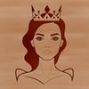 A digital clip art design of a girl dressed as a princess, suitable for various uses.