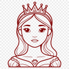 Beautiful Young Girl Vector Image A stylized illustration of a young female princess in a medieval-style dress, suitable for vector design.