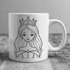 A royalty-inspired design featuring a girl in a princess dress created as a scalable graphic element.