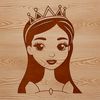 A young female character in a royal dress, suitable for crafting or design projects.