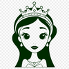 Royal Lady Clip Art SVG A female character in a regal setting, suitable as clip art for various design applications.