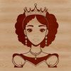 A female royal figure in a medieval-inspired setting, suitable for digital use.